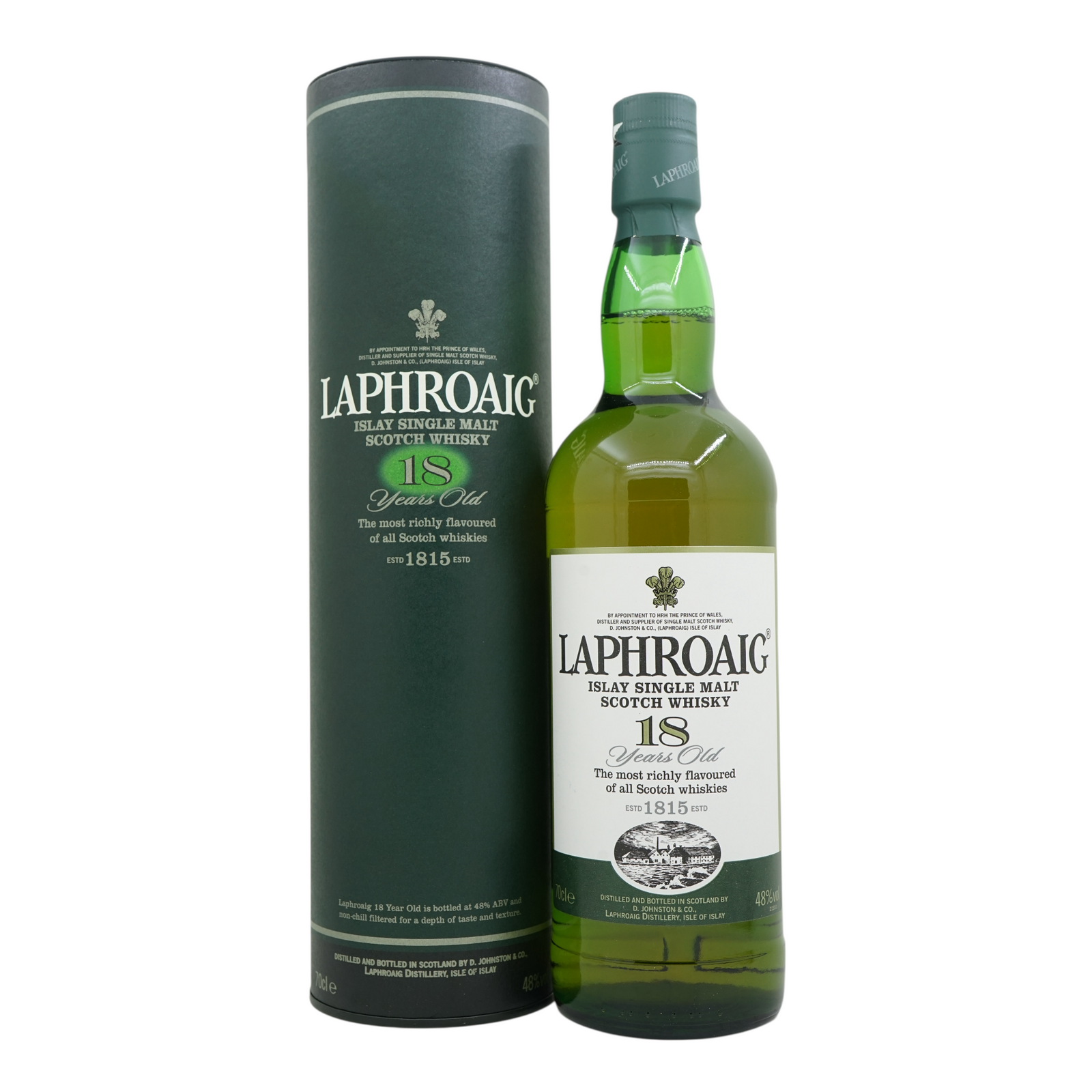 Laphroaig 18 Year Old 48% 700ml (green tube)