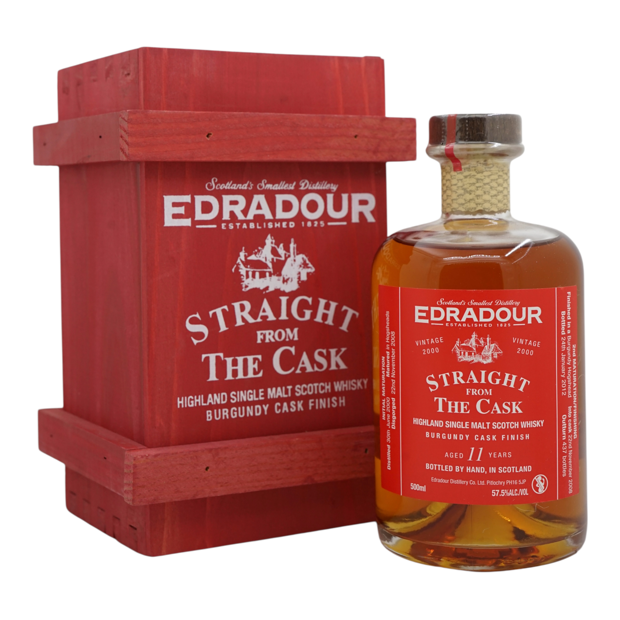Edradour 2000/2012 11 Year Old Straight From The Cask - Burgundy Cask Finish 57.5%