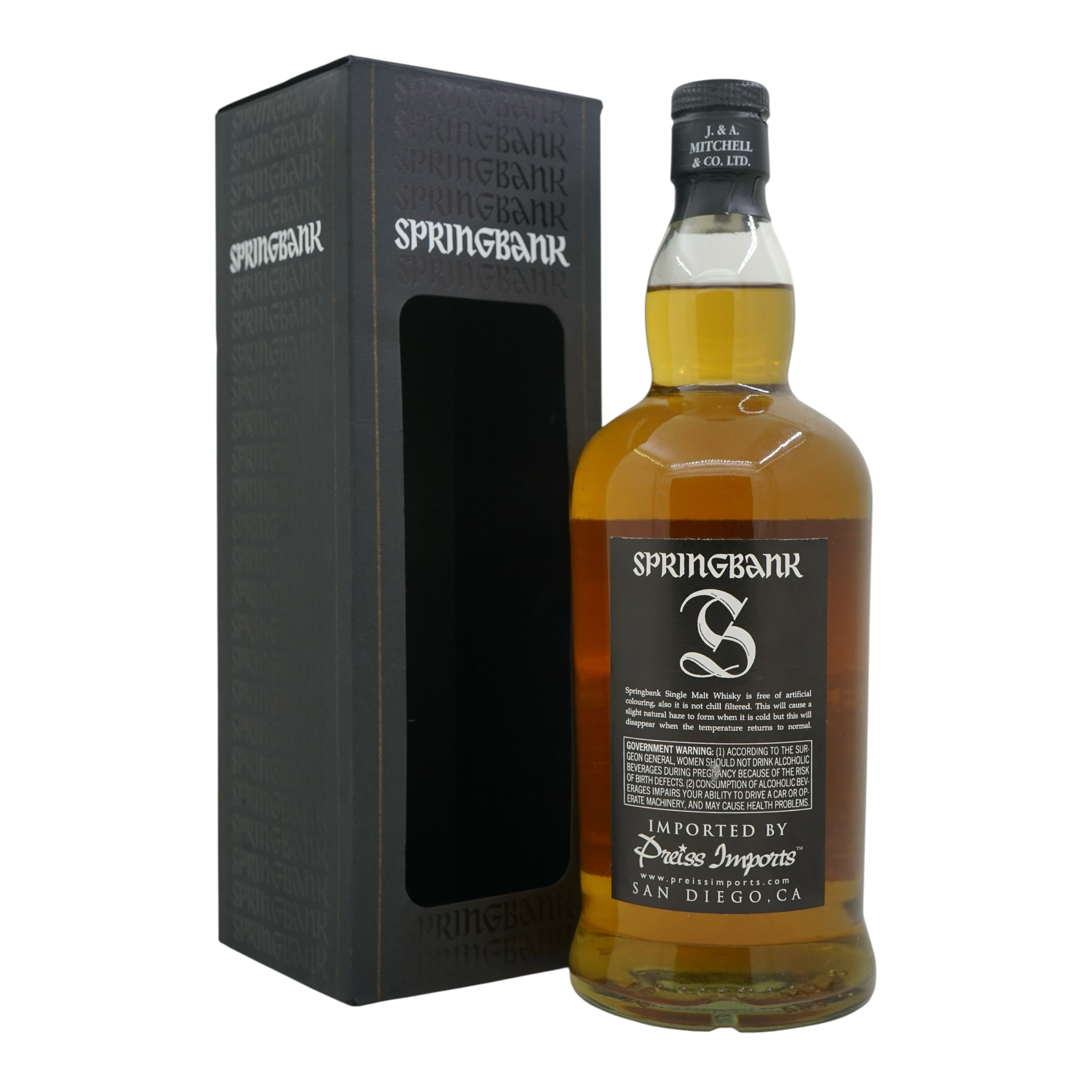 Springbank 14 Year Old Bottled for Preiss Imports San Diego CA 54.5%