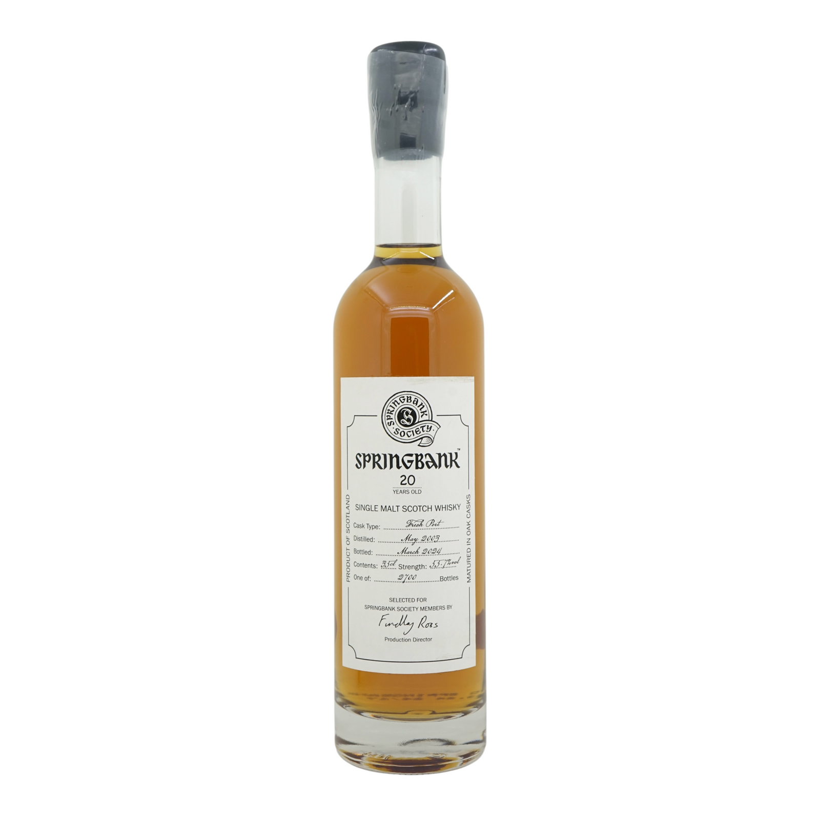 Springbank 2003/2024 20 Year Old Society Bottling Bottled for Springbank Society Members