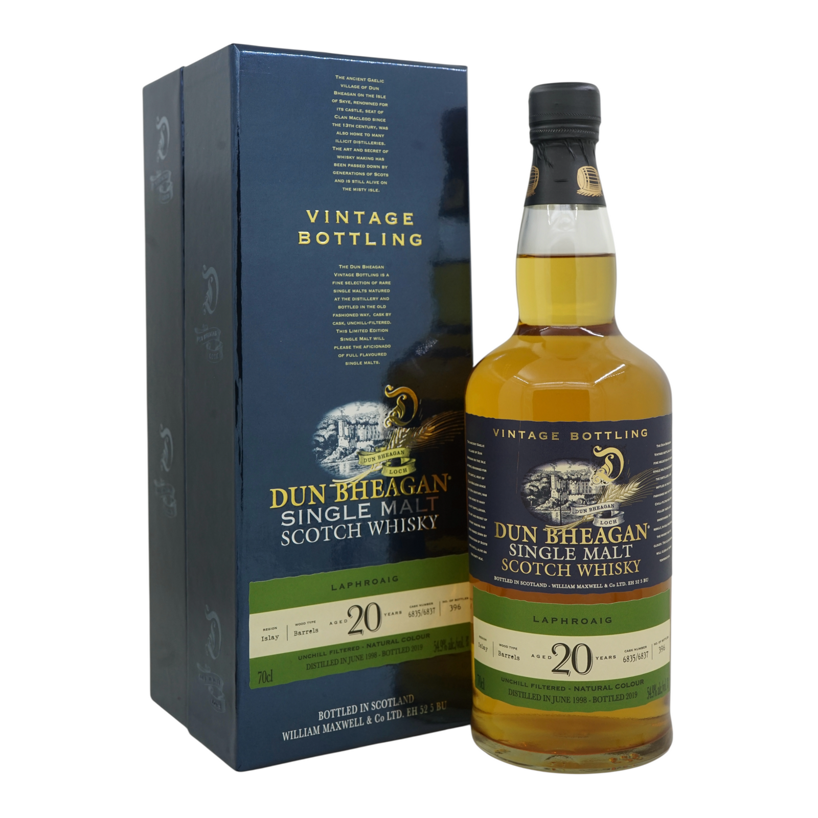 Laphroaig 1998/2019 20 Year Old Dun Bheagan #6835+6837