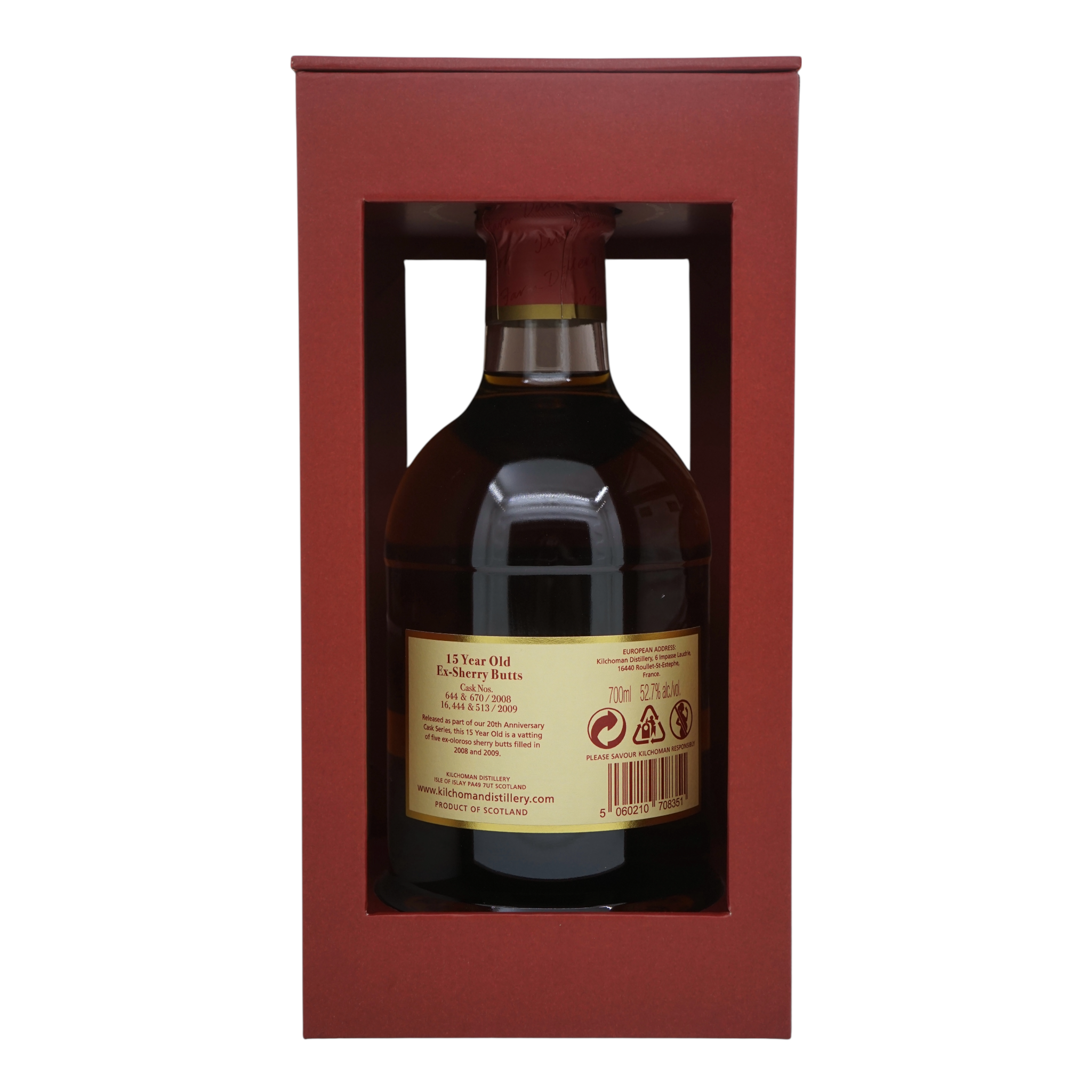 Kilchoman 15 Year Old 20th Anniversary Cask Series #644, 670, 16, 444, 513