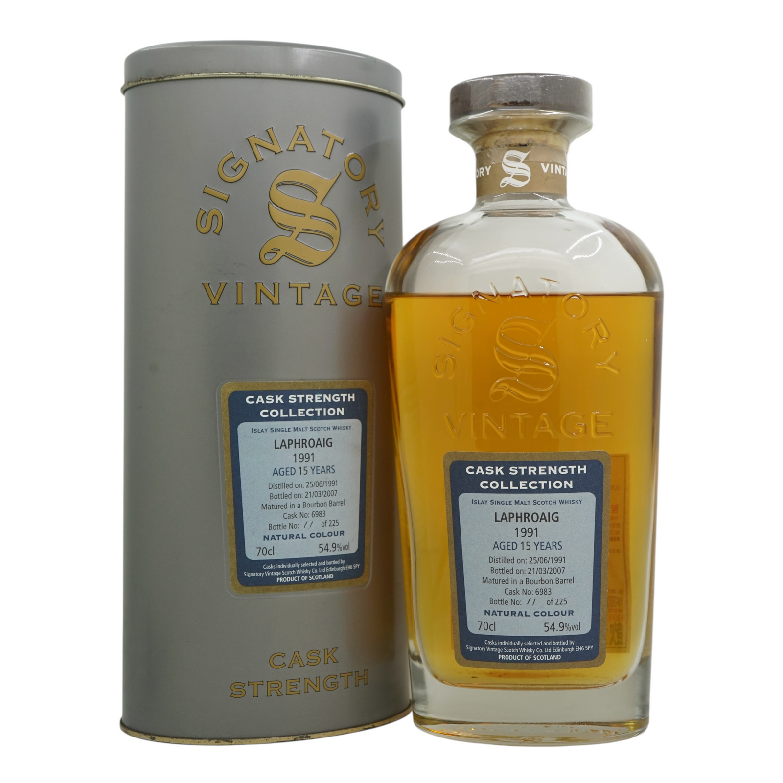 Laphroaig 1991/2007 15 Year Old Cask Strength Collection Signatory Vintage #6983